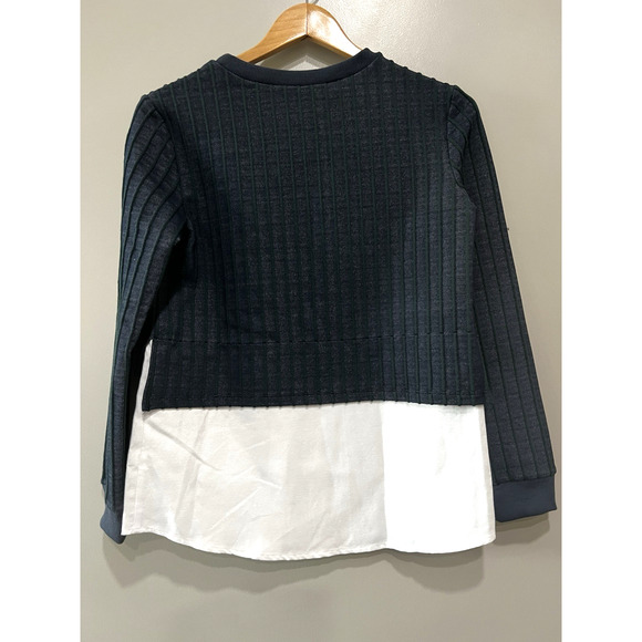 $82 English Factory Navy Blue White Combo Layered Shirt Sweater Top Preppy Sz-S - Picture 3 of 10